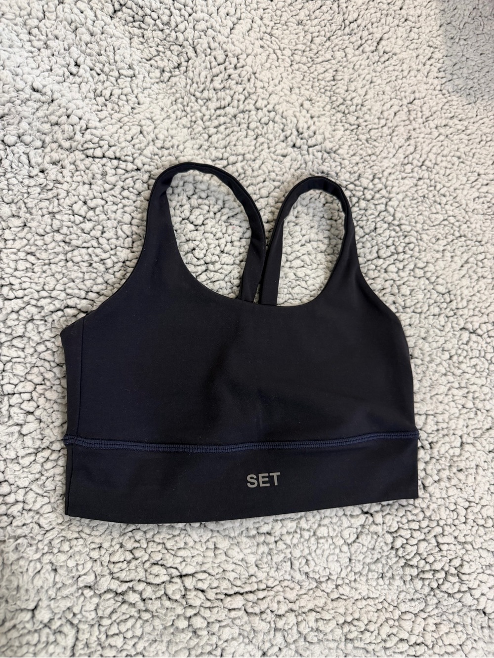 SET Active Black Racerback Longline Sports Bra